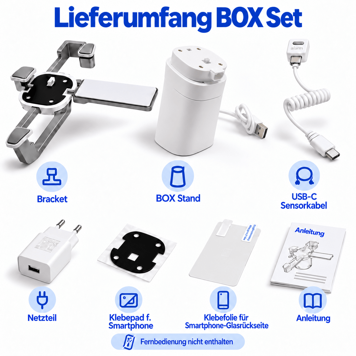 BOX Diebstahlsicherungs Set für iPhone Duo | inkl. Brakets & USB-C - EastekOnlineshop
