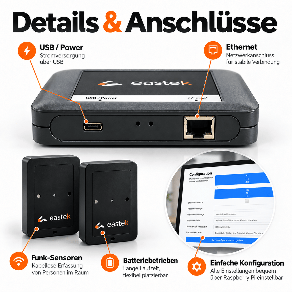 Kundenzähler & Besucherampel | Counteasy Wireless ALL IN ONE Set V3 - EastekOnlineshop