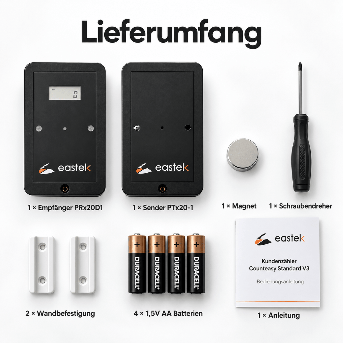 Kundenzähler Counteasy Bidirektional V3 – mit Display, ohne Software / Cloud Auswertung - EastekOnlineshop