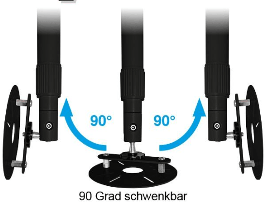 Teleskop - Deckenhalter schwarz / Mini für Xovis / AXIS - EastekOnlineshop