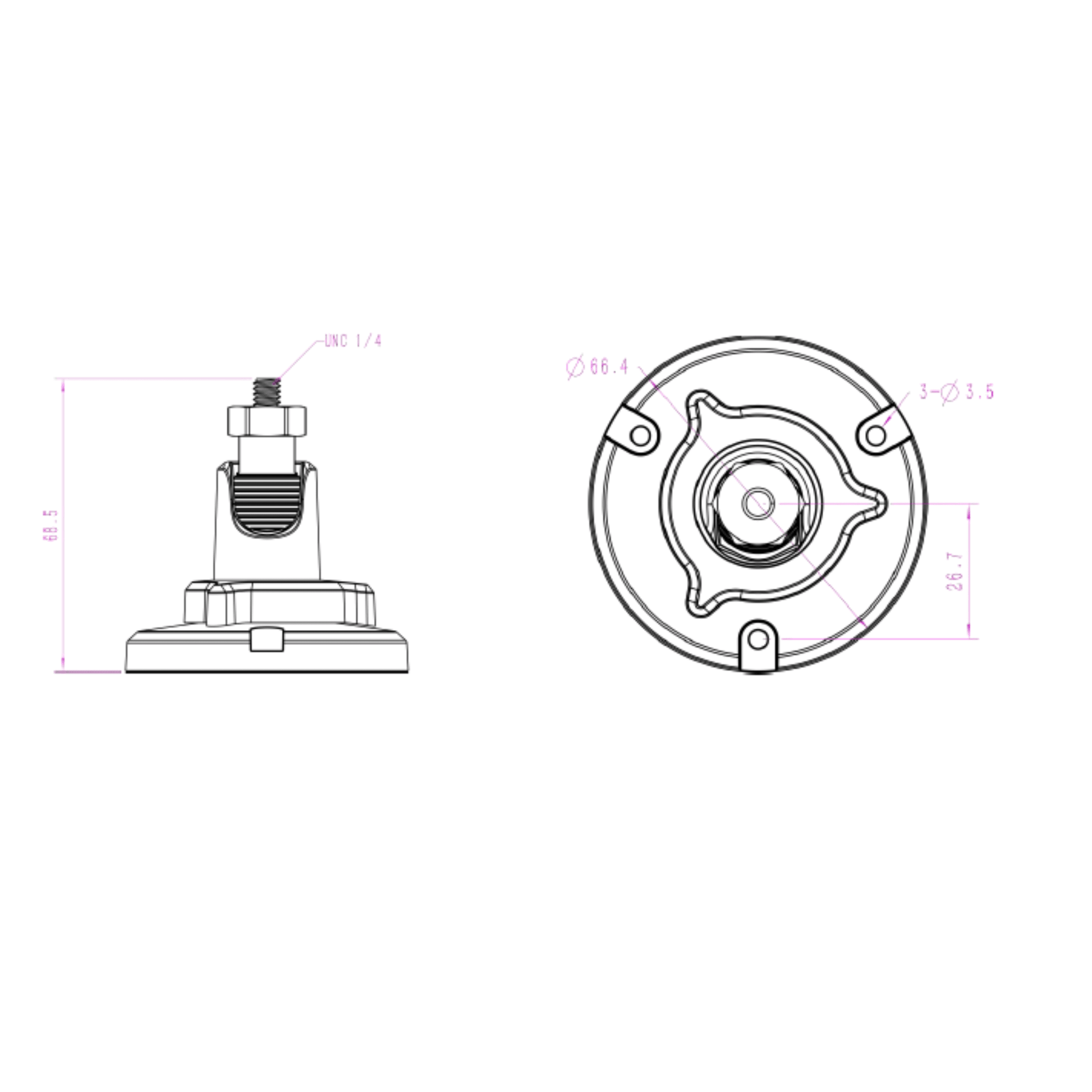Winkelverstellbare Deckenhalterung VB02 für Mile - One Sensoren - EastekOnlineshop
